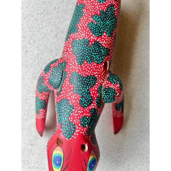 Signed Alebrije Lizard By Francisco Sosa Ojeda Mexico Folk Art Wood Sculpture - Picture 9 of 12